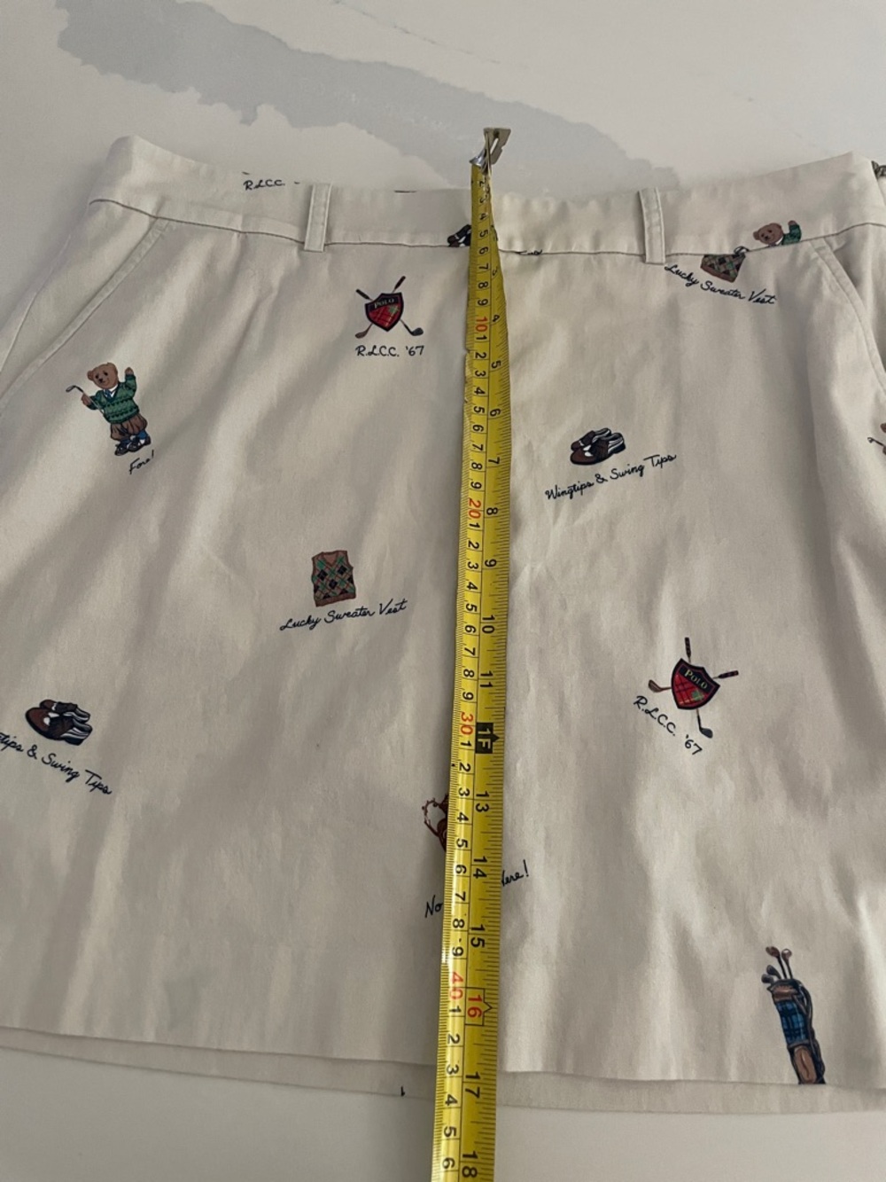 POLO Ralph Lauren global Cream Mini Skirt with Multicolor Golf Motif - Picture 10 of 12